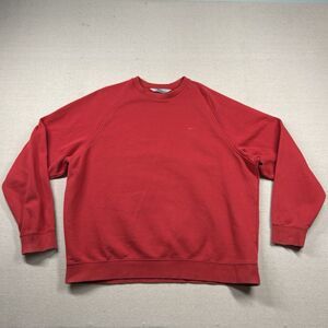 Vintage Nike‎ Sweatshirt Mens XL Solid Red Embroidered Swoosh Y2K Gray Tag Crew